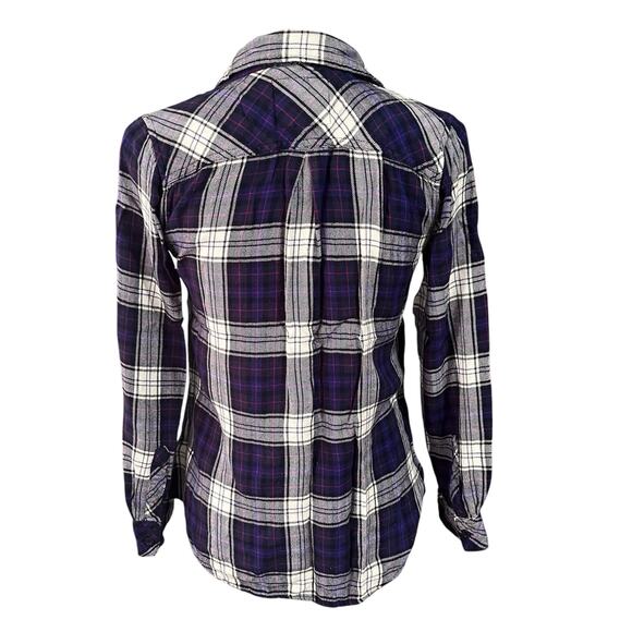 Rails | Women's Blue Pink Plaid Button Down Long Sleeve Soft Rayon Shirt Sz S - Picture 3 of 4